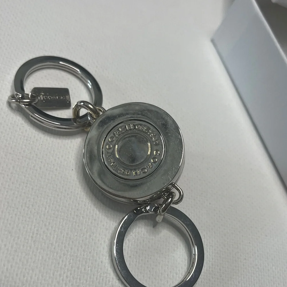 Coach Pink and Silver Circular Valet Keychain - Picture 4 of 6